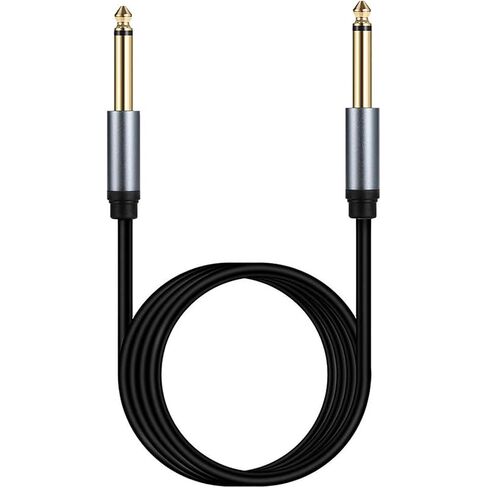 6.35mm Instrument Cable, Male to Male Stereo Audio Instrument Patch Cord, 1/4 Inch Balanced Guitar Cable for Speaker, Bass, Mixer, Saxophone, Microphone, Black, 3.2 Feet in Kuwait