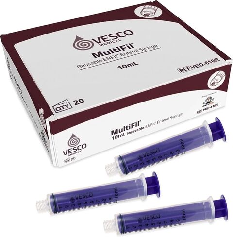 محقنة Multifil™ القابلة لإعادة الاستخدام بطرف ENFit مع غطاء، 10 مل - غير معقمة (عبوة من 20 قطعة) in Kuwait