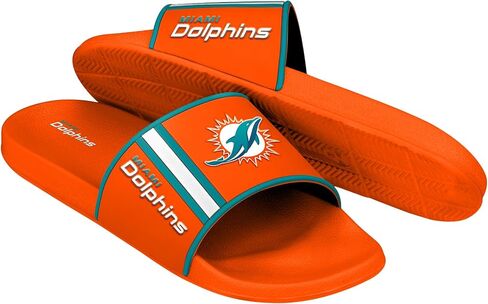 صنادل FOCO Miami Dolphins للرجال من إسفنج EVA مصبوب من الدوري الوطني لكرة القدم الأمريكية | مقاوم للماء، مرخص رسميًا in Kuwait