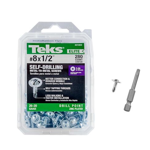 براغي Teks Elite #8 x 1/2 بوصة من المعدن إلى المعدن ذات نقطة حفر منخفضة، 240 قيراط in Kuwait