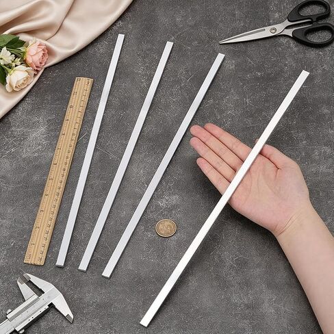 PH PandaHall 6pcs 6061 Aluminum Flat Bar, 10mm Width x 4mm Thick x 40cm Length Solid Metal Aluminum Strip for Industrial Building Crafting Sculpture Model Making in Kuwait