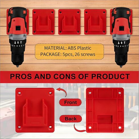 Tool Holder and Battery Holder for Milwaukee M18 18V, 10 Pack power hanger Wall Mount Organizer Storage Shelf with Screws in Kuwait