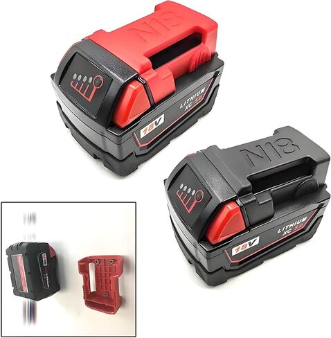 Tool Holder and Battery Holder for Milwaukee M18 18V, 10 Pack power hanger Wall Mount Organizer Storage Shelf with Screws in Kuwait