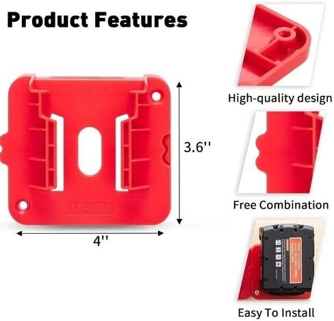 Tool Holder and Battery Holder for Milwaukee M18 18V, 10 Pack power hanger Wall Mount Organizer Storage Shelf with Screws in Kuwait