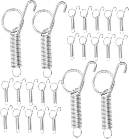 Ciieeo 30pcs Stainless Steel Rabbit Cage Door Latches with Rounded Edges for Secure Locking Metal Cage Spring Latch Hooks Suitable for Outdoor Pet in Kuwait