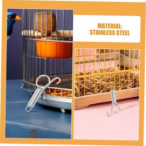 Ciieeo 30pcs Stainless Steel Rabbit Cage Door Latches with Rounded Edges for Secure Locking Metal Cage Spring Latch Hooks Suitable for Outdoor Pet in Kuwait