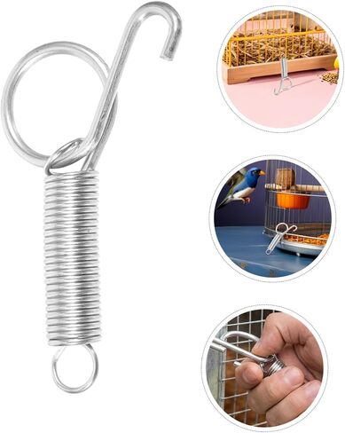 Ciieeo 30pcs Stainless Steel Rabbit Cage Door Latches with Rounded Edges for Secure Locking Metal Cage Spring Latch Hooks Suitable for Outdoor Pet in Kuwait