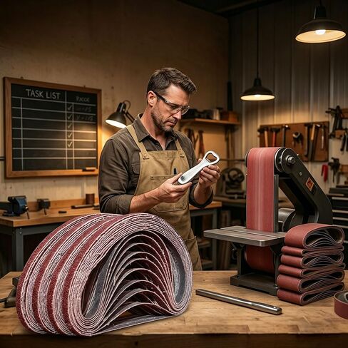 30pcs Aluminum Oxide Sanding Belts, Various Grit Sizes 60/80/120/180/240/600, Cloth Backing, Strong Connection, Smooth Operation in Kuwait