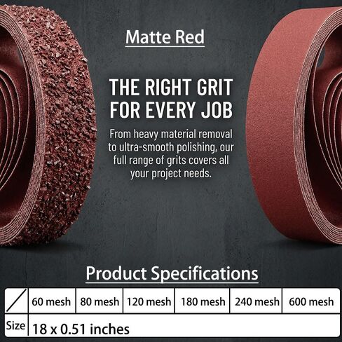 30pcs Aluminum Oxide Sanding Belts, Various Grit Sizes 60/80/120/180/240/600, Cloth Backing, Strong Connection, Smooth Operation in Kuwait