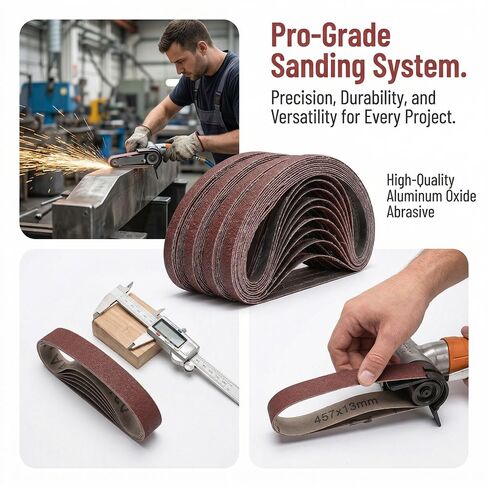 30pcs Aluminum Oxide Sanding Belts, Various Grit Sizes 60/80/120/180/240/600, Cloth Backing, Strong Connection, Smooth Operation in Kuwait