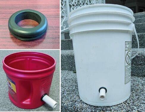 دلو هولندي للزراعة المائية بحلقات مطاطية للاستخدام مع أنبوب SCH 40 PVC مقاس 1/2 بوصة، فتحة محفورة مقاس 1 بوصة - عبوة من 10 قطع in Kuwait