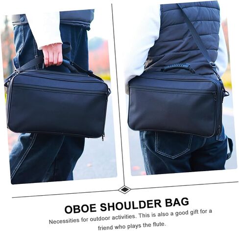 STOBAZA Waterproof Oxford Cloth Oboe Shoulder Bag Black, Lightweight Instrument Carrying Case with Handle for Oboe Storage and Daily Use in Kuwait