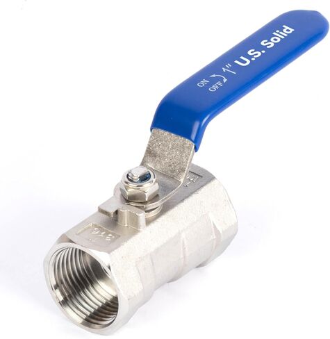 U.S. Solid 1" Stainless Steel 316 Ball Valve, Female NPT Standard Port, 1-Piece Shut Off Valve, 1000 WOG for Water Oil Gas in Kuwait
