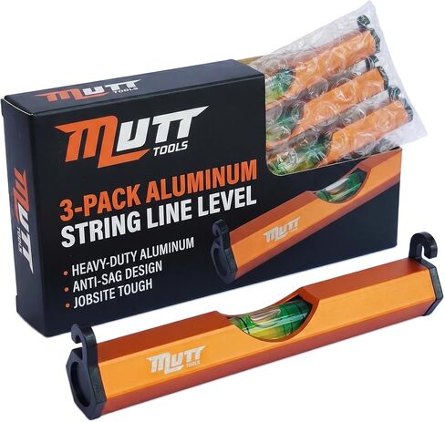 أدوات Mutt Tools مقاس 3 بوصات من مستوى خط الألومنيوم 3 عبوات - مستوى السلسلة للبناء بالطوب والمبارزة - مستويات الخطوط المعدنية للبناء in Kuwait