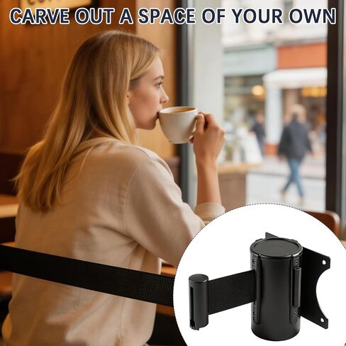 2 Pieces Retractable Belt Barrier Wall Mount Caution Belt 10 Feet with Red Case Crowd Control Barriers for Indoor and Outdoor Crowd Control Line Dividers in Kuwait