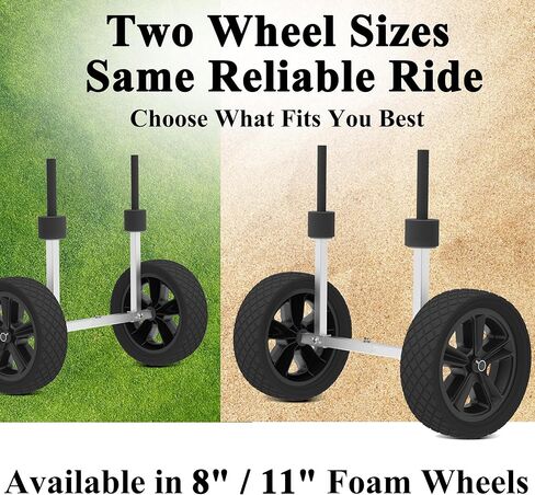 GanFindX Heavy Duty Kayak Cart Adjustable Foldable Kayak Trolley with Solid Foam Wheels Portable Kayak Transport Cart Tie Down Straps Included Adjustable Width Light Green in Saudi Arabia