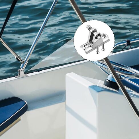 مفصلات سطح علوي من Arrowbash مكونة من 4 قطع من Bimini مع دبوس سريع التحرير، 316 من الفولاذ المقاوم للصدأ، أجهزة قاعدة مقعرة ملائمة بزاوية 90 درجة مع براغي لملحقات Bimini Brace Rowing Boat Canopy Dinghy Kayaks in Kuwait
