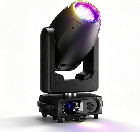 SHEHDS GalaxyJet 300W LED Moving Head Light, Beam&GOBO&Wash 3in1, 55000 lx/5m, 5-Prism Effect, Frost Effect, 7-Slot GOBO Wheel, 9-Colors, 7-Gobos Rotating, DMX512 for Party, KTV, School, Stage Show in Kuwait