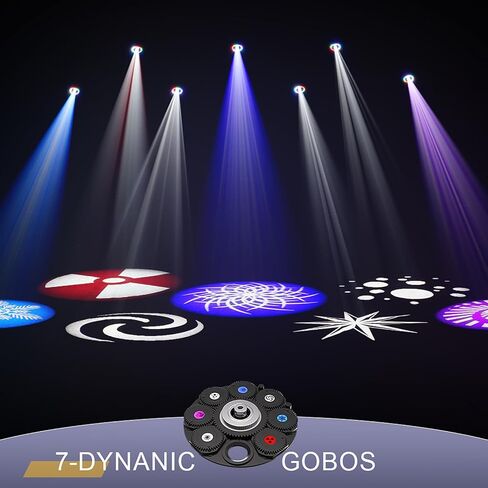 SHEHDS GalaxyJet 300W LED Moving Head Light, Beam&GOBO&Wash 3in1, 55000 lx/5m, 5-Prism Effect, Frost Effect, 7-Slot GOBO Wheel, 9-Colors, 7-Gobos Rotating, DMX512 for Party, KTV, School, Stage Show in Kuwait