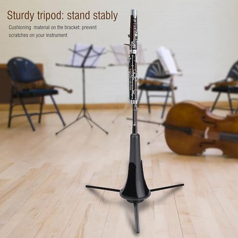 Detachable Folding Clarinet Stand Portable Sturdy Tripod Holder with Cushioned Bracket for Clarinet Players Black Plastic Steel 14.5x6.5x6.5cm in Kuwait