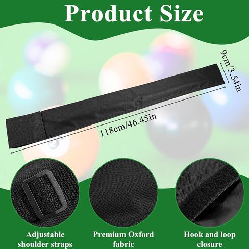 Larrel Pool Stick Case, 46.5 Inches/118cm Black Pool Stick Carrying Case with Adjustable Shoulder Strap, Portable Sturdy Pools Cue Bag for Tournaments Casual Play in Kuwait