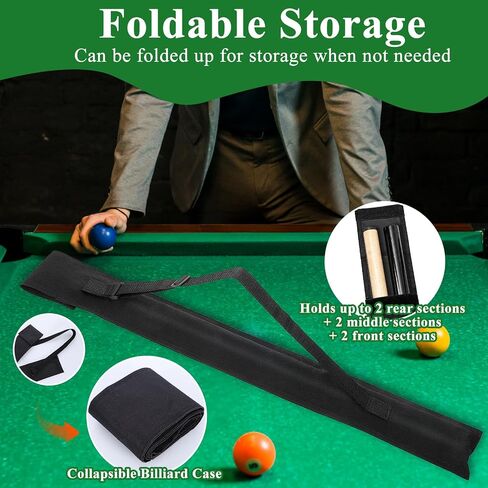 Larrel Pool Stick Case, 46.5 Inches/118cm Black Pool Stick Carrying Case with Adjustable Shoulder Strap, Portable Sturdy Pools Cue Bag for Tournaments Casual Play in Kuwait