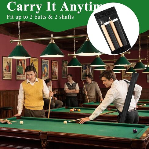 Larrel Pool Stick Case, 46.5 Inches/118cm Black Pool Stick Carrying Case with Adjustable Shoulder Strap, Portable Sturdy Pools Cue Bag for Tournaments Casual Play in Kuwait