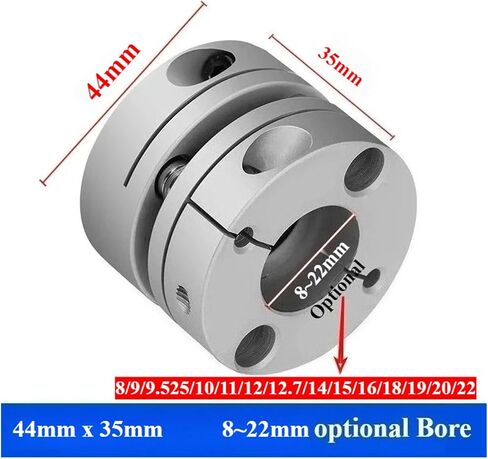 1 قطعة CSCA-D44X35 اقتران سبائك الألومنيوم ذات الحجاب الحاجز الواحد لـ: اتصال محرك سيرفو برغي متدرج 39 مللي متر * 35 مللي متر التجويف: 8 ~ 19 مللي متر (9.525 مللي متر إلى 12.7 مللي متر) in Kuwait