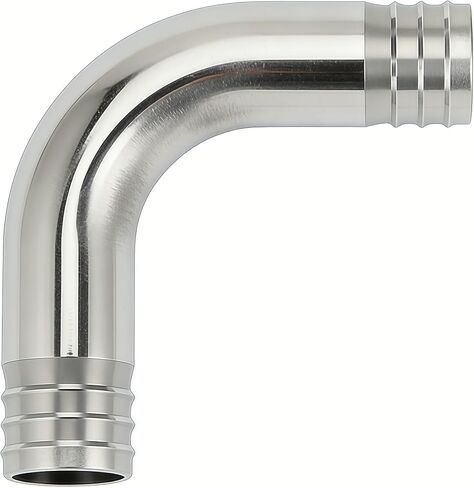 304 Stainless Steel Sanitary Hose Barb Fitting 2" Barbed x 2" Barbed 90 Degree Elbow, 1pc Fitting with 2pcs Hose Clamps in Kuwait