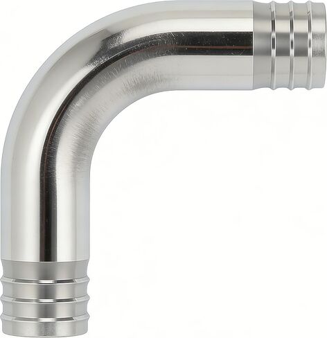 304 Stainless Steel Sanitary Hose Barb Fitting 2" Barbed x 2" Barbed 90 Degree Elbow, 1pc Fitting with 2pcs Hose Clamps in Kuwait