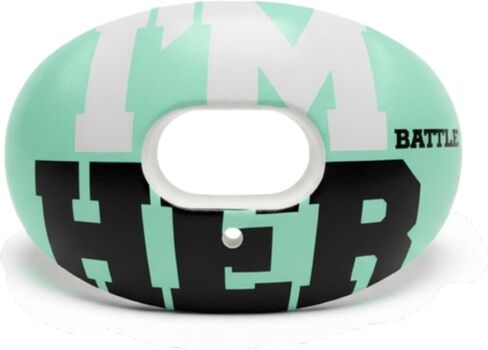Battle I'm Her Oxygen Football Mouthguard, No-Boil, Max Airflow, Convertible Strap, Braces-Compatible, Youth and Adult (Light Pink) in Kuwait