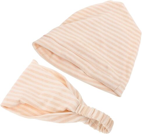 Ipetboom 2pcs Postpartum Hat and Headscarf Set - Cotton Breathable Warm Windproof Protective Hair Bonnet for Pregnant Women and New Mothers for Sleeping Nursing Maternity Recovery and Comfort in Kuwait
