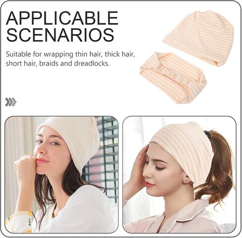 Ipetboom 2pcs Postpartum Hat and Headscarf Set - Cotton Breathable Warm Windproof Protective Hair Bonnet for Pregnant Women and New Mothers for Sleeping Nursing Maternity Recovery and Comfort in Kuwait