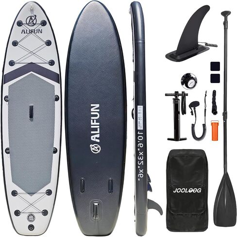 Inflatable Stand Up Paddle Board with Seat, 10'6"/10'5" SUP 440LBS, Recreational Paddleboard for Adults Beginners, Blow Up Paddle Board with Fishing Design, Camera Mount, Cooler Bag & Full Accessories in Kuwait