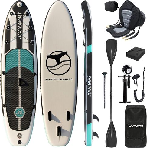 Inflatable Stand Up Paddle Board with Seat, 10'6"/10'5" SUP 440LBS, Recreational Paddleboard for Adults Beginners, Blow Up Paddle Board with Fishing Design, Camera Mount, Cooler Bag & Full Accessories in Kuwait