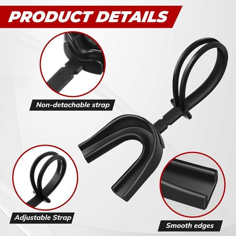 Dunzy 3 Pcs Strapped Mouth Guard Sports Moldable Strap Mouth Guard Football Mouthguard Adult Youth Mouthpiece Protector for Basketball Hockey Wrestling (Black) in Kuwait