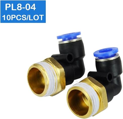 PL8-04 8mm One Touch Connector 1/2" Thread Pneumatic Fittings 10Pcs in Kuwait