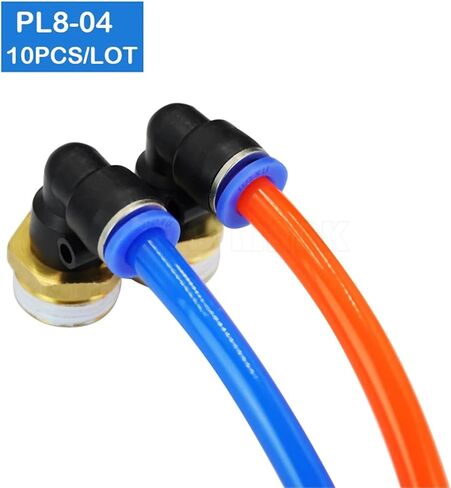 PL8-04 8mm One Touch Connector 1/2" Thread Pneumatic Fittings 10Pcs in Kuwait