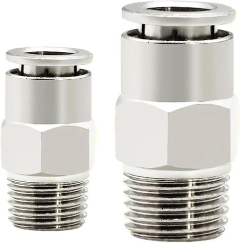 Copper PC4mm 6mm 8mm 10mm 12mm Pneumatic Connector Tracheal Straight Through Male Thread 6Pcs(PC6-04 6PCS) in Kuwait