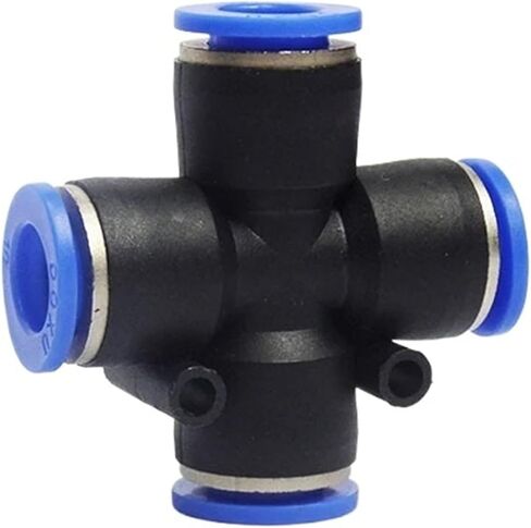 PZA4 6 8 10 12mm Fitting 4-Way Cross Shaped Splitter Pneumatic Tube Connector Quick Fittings 1Pcs(PZA10) in Kuwait