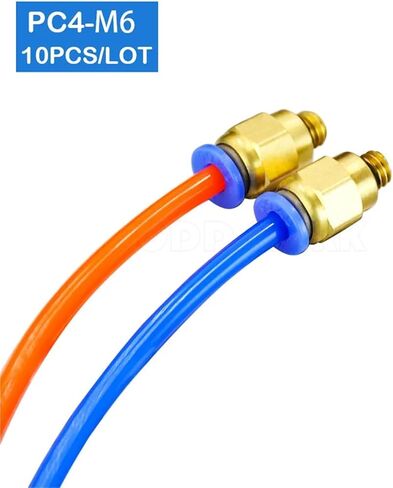 PC4-M6 4mm To M6 Pneumatic Fittings Connectors Male Straight Fitting 10Pcs in Kuwait