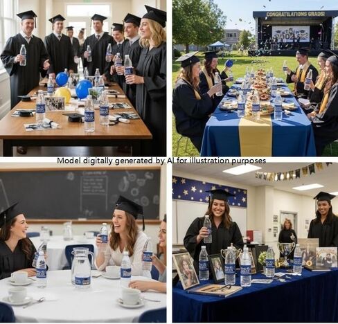 36 Pcs 2026 Graduation Water Bottle Labels Custom Water Bottle Labels 2026 Class Congrats Grad Bottles Stickers for High School College Party Supplies Decor Wrapper(Blue) in Saudi Arabia