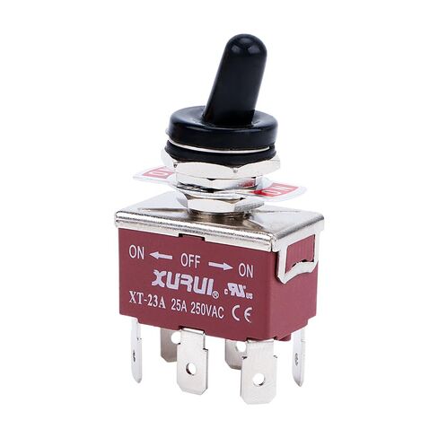XURUI مفتاح تبديل عالي التحمل / مفتاح مقبض 25A 250VAC SPST ON-Off مع غطاء غطاء مقاوم للماء، مفتاح تبديل معدني معتمد من CE وUL (XT-11A) in Kuwait
