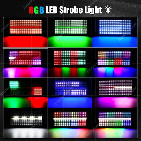 ضوء ستروب LED للمسرح بقدرة 600 واط RGBW - 960 مصباح LED مع مطاردة 16 منطقة، ورسم خرائط البكسل وتأثيرات التحكم في المنطقة، إضاءة المسرح، أضواء DMX Dj للنادي وحفلات الزفاف وأحداث المسرح (ستروب) in Kuwait