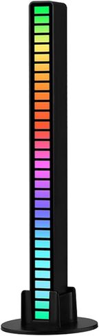 Keeda RGB صوت إيقاعي لاقط ضوء 32 شريط LED للتحكم في الصوت، ضوء محيط، مؤشر مستوى الصوت، مقياس طيف الموسيقى، متخيل عرض الصوت (أسود) in Kuwait