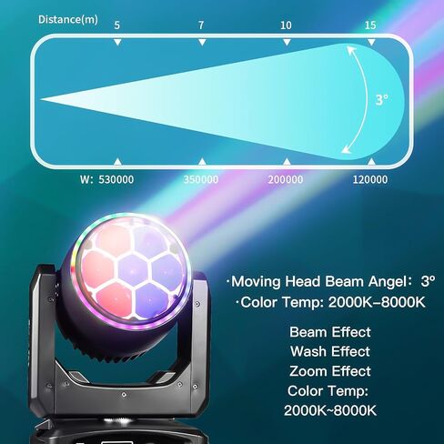 300 واط تتحرك رئيس DJ ضوء 7x40 واط LED أضواء المسرح RGBW شعاع وغسل وهالة DMX512 الصوت المنشط للحفلات نادي ديسكو الأحداث الزفاف الكنيسة الأوبرا in Kuwait