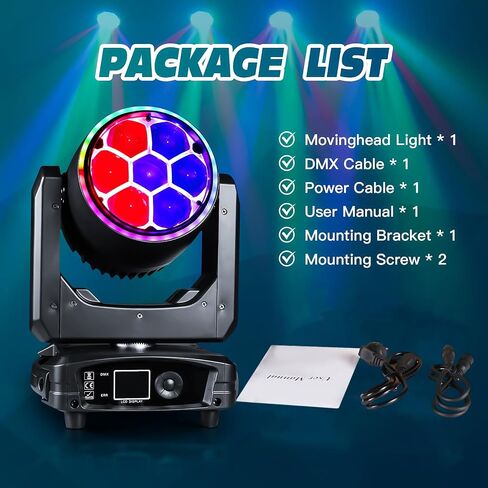 300 واط تتحرك رئيس DJ ضوء 7x40 واط LED أضواء المسرح RGBW شعاع وغسل وهالة DMX512 الصوت المنشط للحفلات نادي ديسكو الأحداث الزفاف الكنيسة الأوبرا in Kuwait