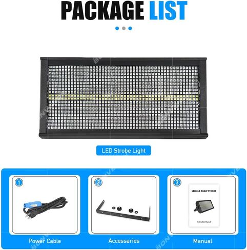 ضوء ستروب LED للمسرح بقدرة 600 واط RGBW - 960 مصباح LED مع مطاردة 16 منطقة، ورسم خرائط البكسل وتأثيرات التحكم في المنطقة، إضاءة المسرح، أضواء DMX Dj للنادي وحفلات الزفاف وأحداث المسرح (ستروب) in Kuwait