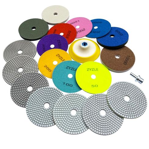 6 Inch Diamond Polishing Pads, 11 PCS Wet/Dry Polishing Kit 50-10000 Grit, with 5/8"-11 Backer Pad for Granite Marble Concrete Tile Stone Quartz (150mm) in Saudi Arabia