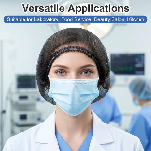500 Pcs Black Disposable Hair Nets, 21 Inch Bouffant Caps, Elastic Hair Covers for Food Service, Kitchen, Nurses, Labs in Kuwait
